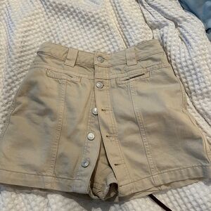 Free People Tan Mini Skirt with Tailored Design